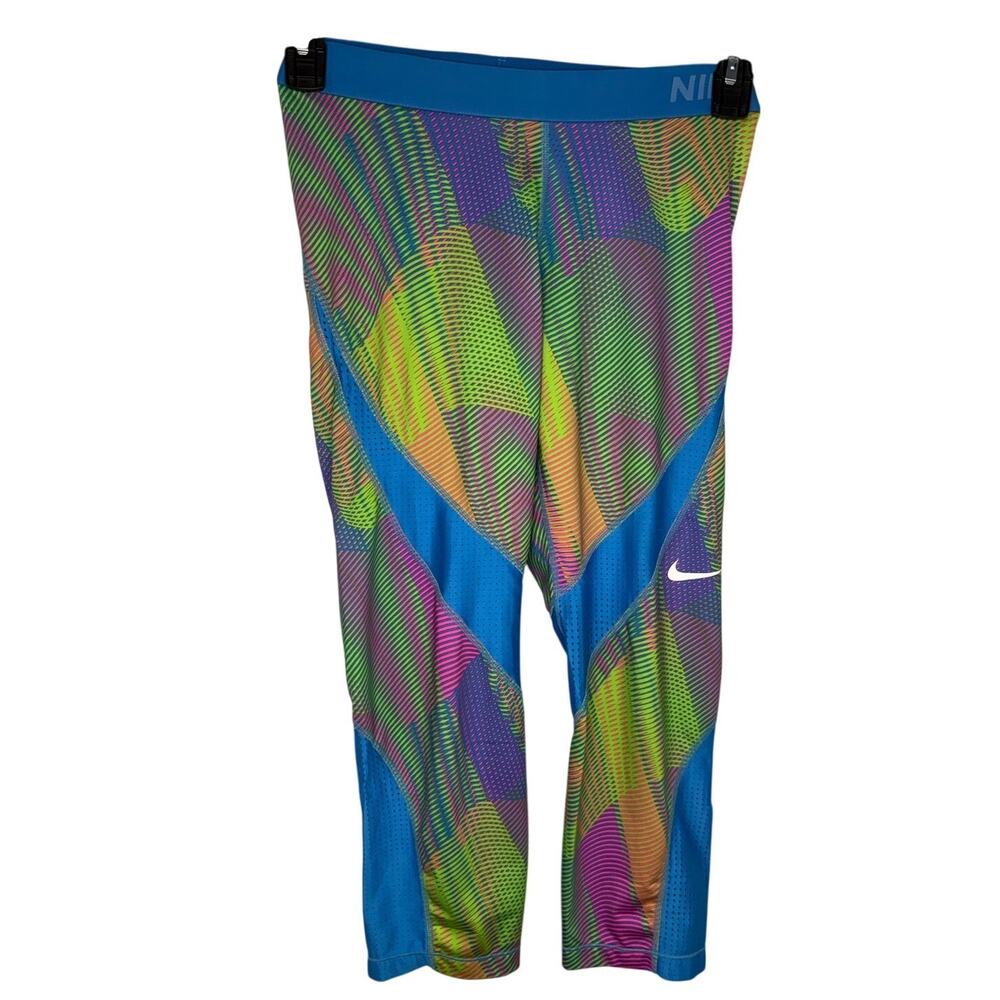 Nike Pro Hypercool Frequency Training Capri Leggings Medium Vibrant Colorful